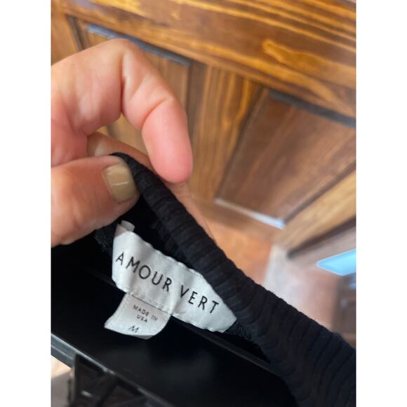 Amour Vert mock neck ribbed bodycon midi dress M - Picture 3 of 5